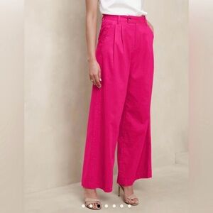 Banana Republic Wide Leg Pants in Hot Pink